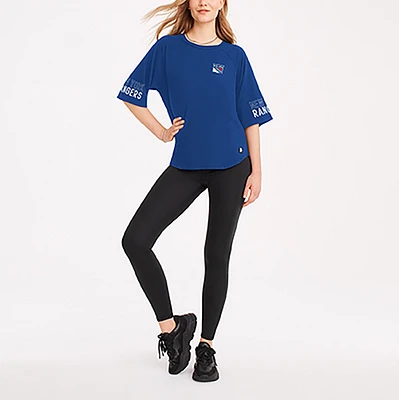 T-shirt surdimensionné DKNY Sport bleu New York Rangers Diana Tri-Blend pour femmes