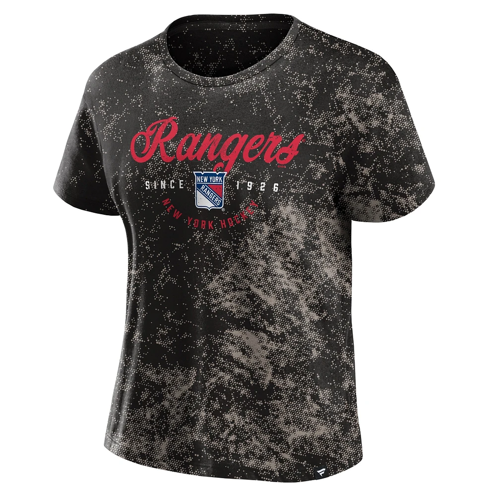 T-shirt noir pour femme Fanatics Breakaway des Rangers de New York