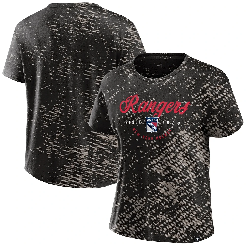 T-shirt noir pour femme Fanatics Breakaway des Rangers de New York