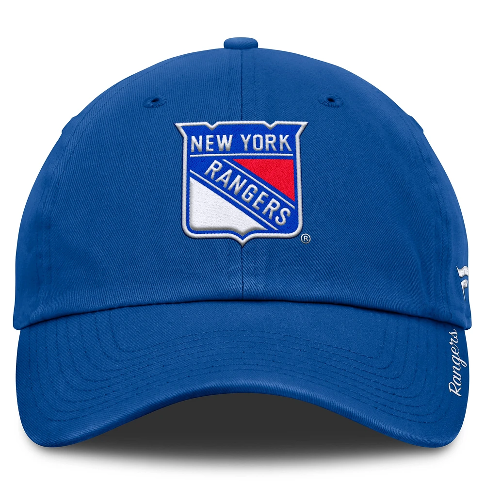 Casquette ajustable avec logo Core des New York Rangers bleu fanatiques pour femme