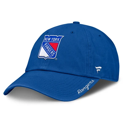 Casquette ajustable avec logo Core des New York Rangers bleu fanatiques pour femme