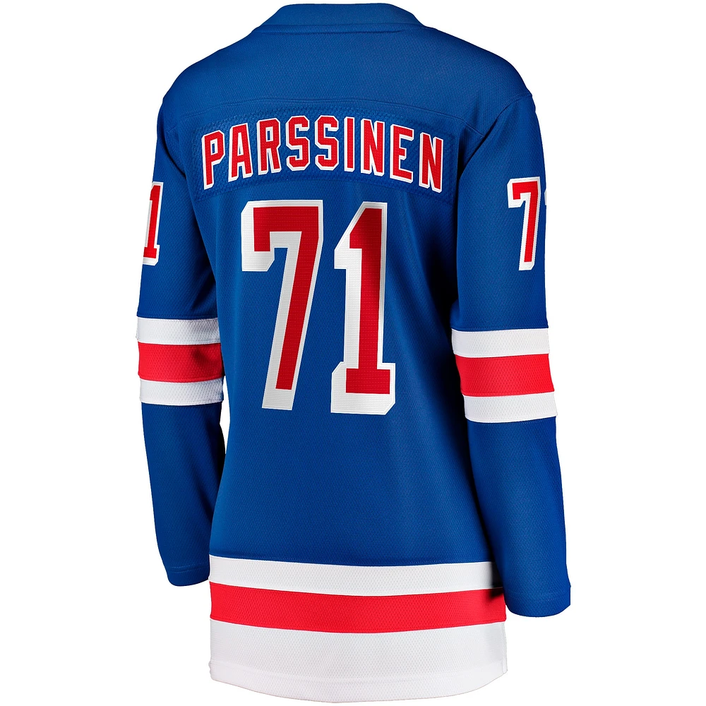 Women's Fanatics Juuso Parssinen Blue New York Rangers Home Breakaway Player Jersey