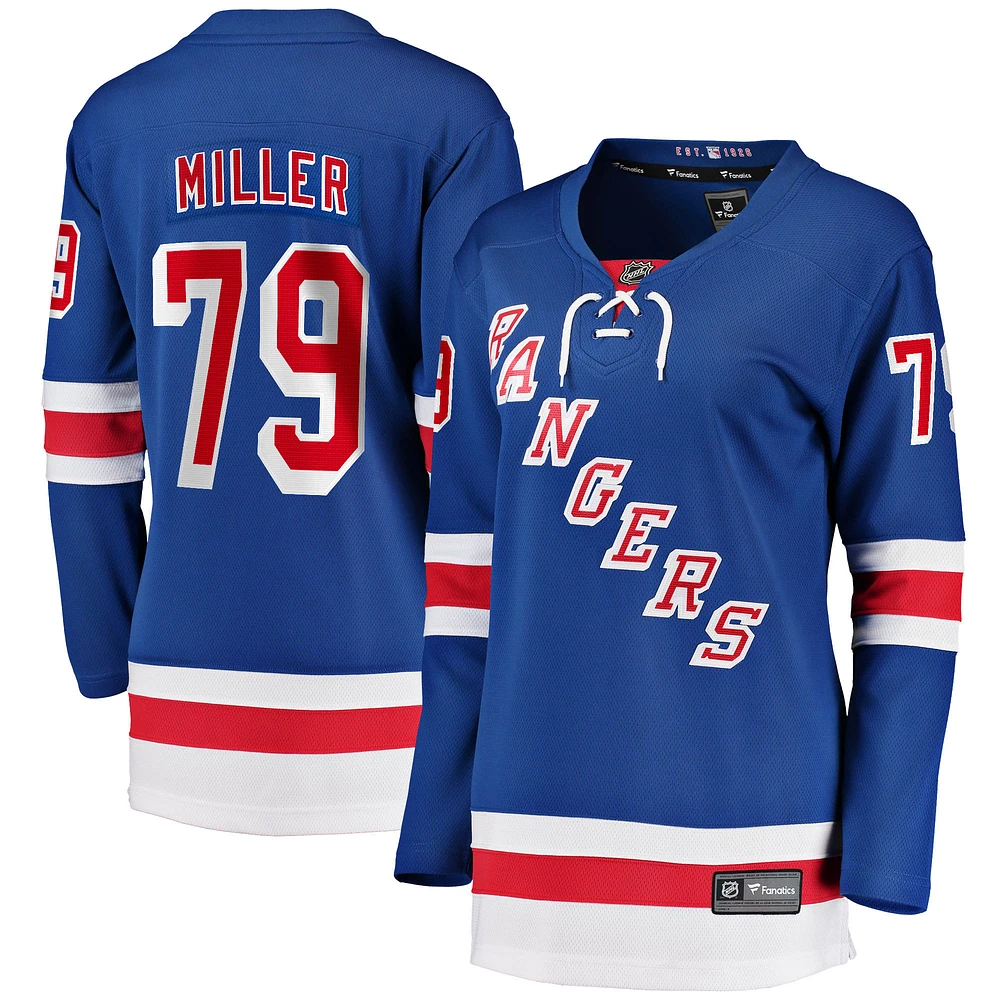 Maillot Breakaway à domicile des New York Rangers Fanatics K'Andre Miller bleu pour femmes