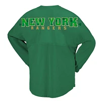 Women's Fanatics Kelly Green New York Rangers St. Patrick's Day Spirit Jersey T-Shirt