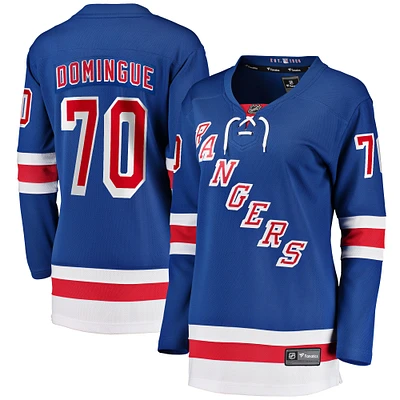 Maillot de joueur échappé à domicile Fanatics Louis Domingue bleu New York Rangers pour femmes