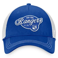 Casquette réglable Fanatics pour femmes, bleu marine/blanc, New York Rangers Fundamental Trucker