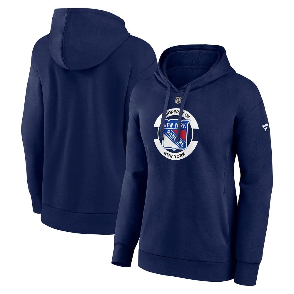 Women's Fanatics  Navy New York Rangers Authentic Pro Core Secondary Fleece Pullover Hoodie