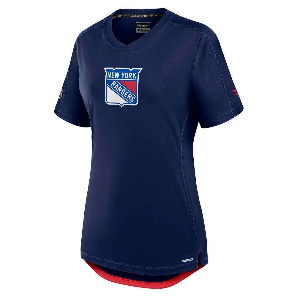 Women's Fanatics  Navy New York Rangers Authentic Pro Rink Tech T-Shirt