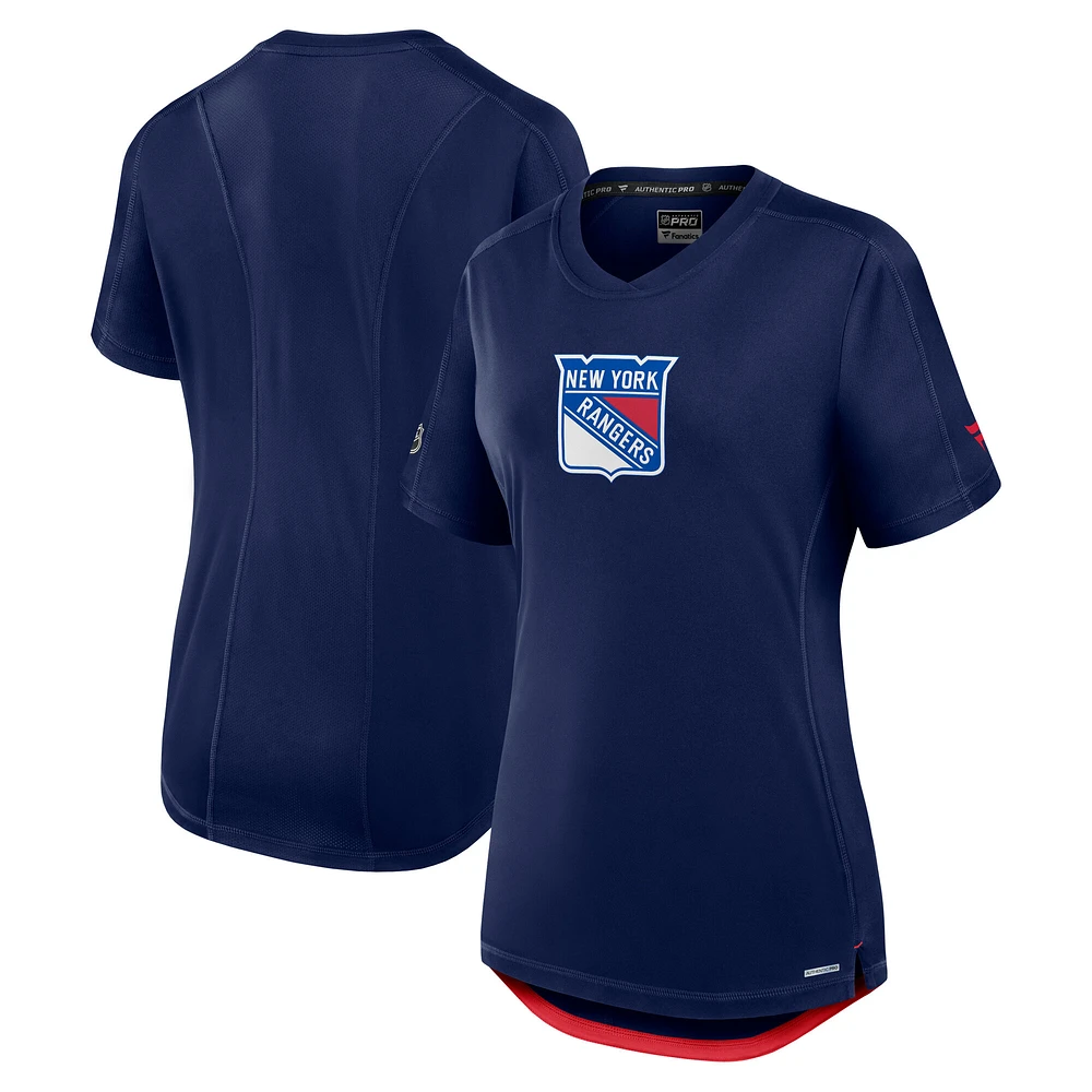 Women's Fanatics  Navy New York Rangers Authentic Pro Rink Tech T-Shirt