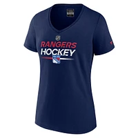 Women's Fanatics  Navy New York Rangers Authentic Pro V-Neck T-Shirt