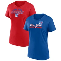 Pack combiné de t-shirts Risk Fanatics New York Rangers pour femmes