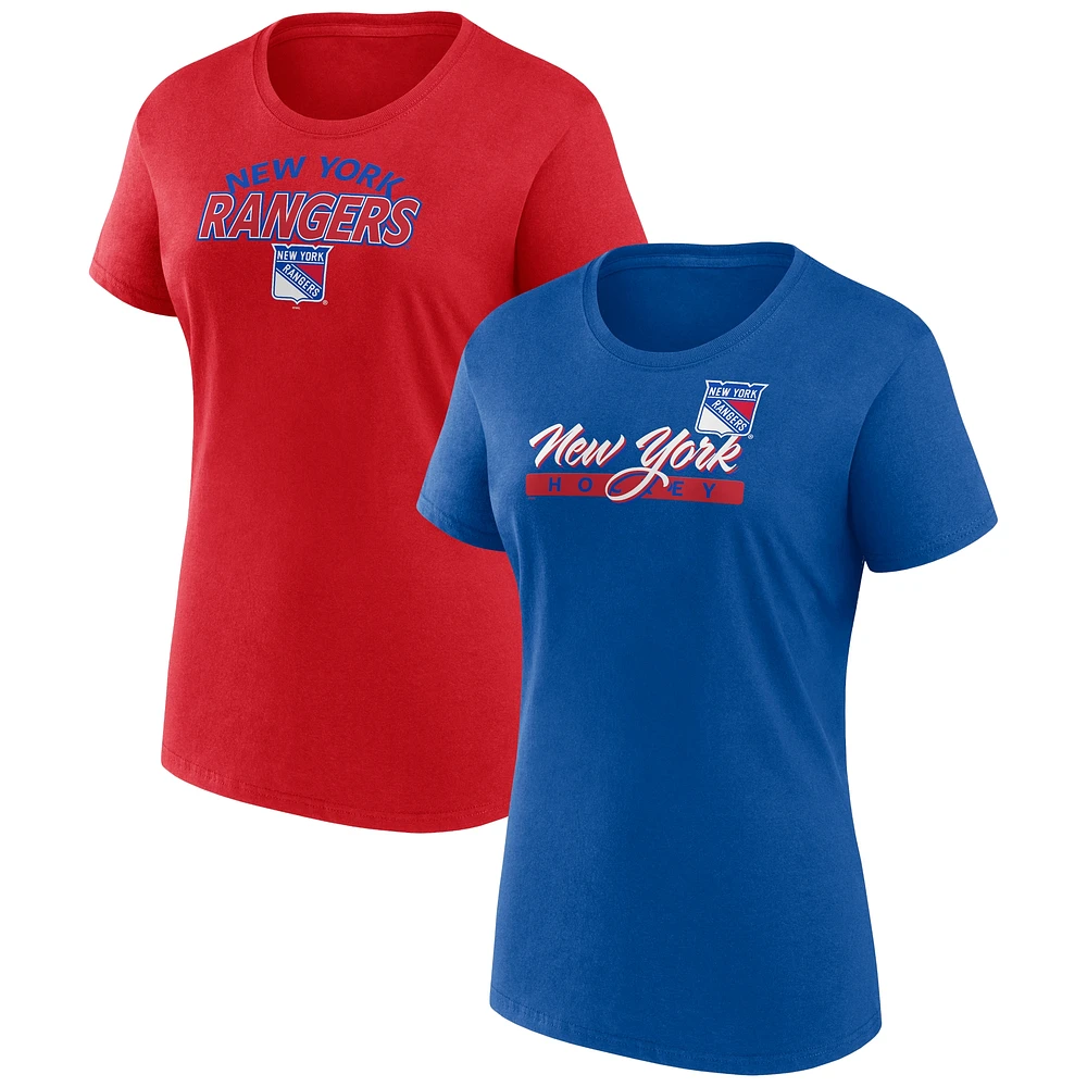 Pack combiné de t-shirts Risk Fanatics New York Rangers pour femmes