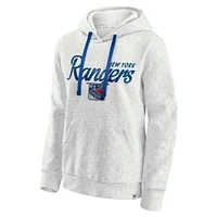 Women's Fanatics  Oatmeal New York Rangers True Classics Quilted Pullover Hoodie