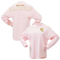 Women's Fanatics Pink New York Rangers Spirit Jersey Long Sleeve T-Shirt