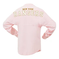 T-shirt rose à manches longues en jersey Spirit des New York Rangers Fanatics pour femmes