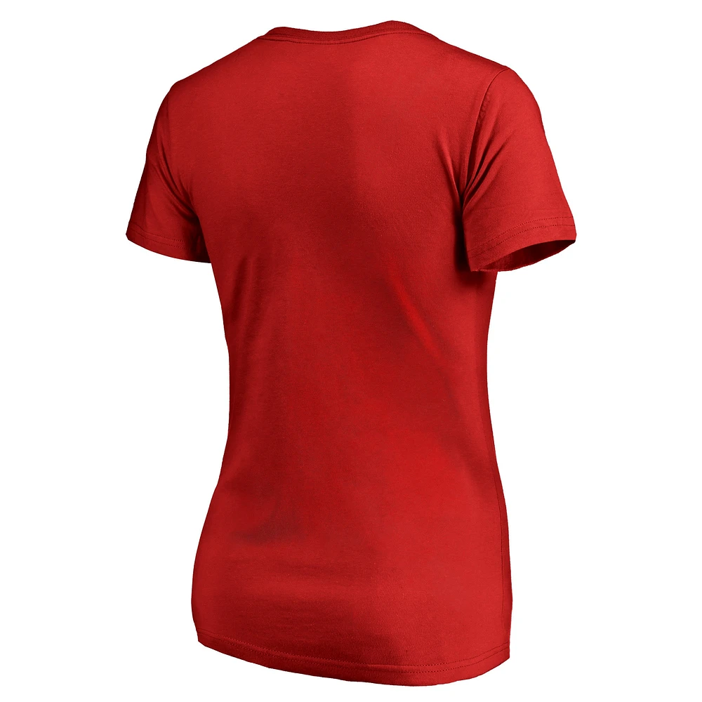 Women's Fanatics Red New York Rangers Jolly Plus V-Neck T-Shirt