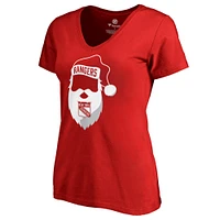 Women's Fanatics Red New York Rangers Jolly Plus V-Neck T-Shirt