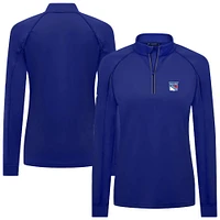 Women's Levelwear Blue New York Rangers Kinetic Insignia Core Raglan Quarter-Zip Top