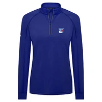Women's Levelwear Blue New York Rangers Kinetic Insignia Core Raglan Quarter-Zip Top