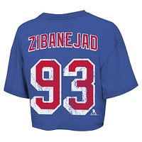 T-shirt court Majestic Threads Mika Zibanejad Royal New York Rangers Behind The Net pour femmes avec nom et numéro