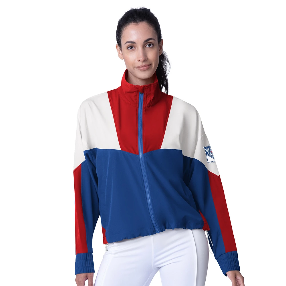 Women's MSX by Michael Strahan  Blue/Red New York Rangers Tessa Full-Zip Jacket