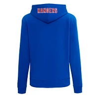 Women's Pro Standard Blue New York Rangers Classic Chenille Pullover Hoodie