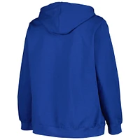 Sweat à capuche avec logo en forme d'arche pour femme, bleu, taille plus, des Rangers de New York