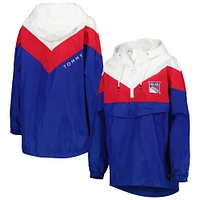 Coupe-vent à demi-glissière Tommy Hilfiger New York Rangers Staci pour femme, bleu/rouge