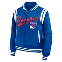 Women's WEAR by Erin Andrews  Blue New York Rangers Baller Full-Zip Bomber Jacket