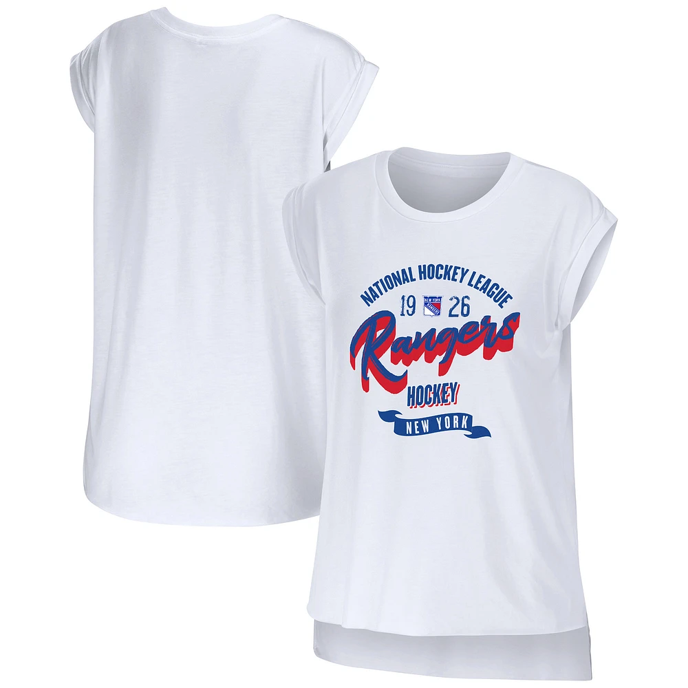 Women's WEAR by Erin Andrews White New York Rangers Domestic Tank Top