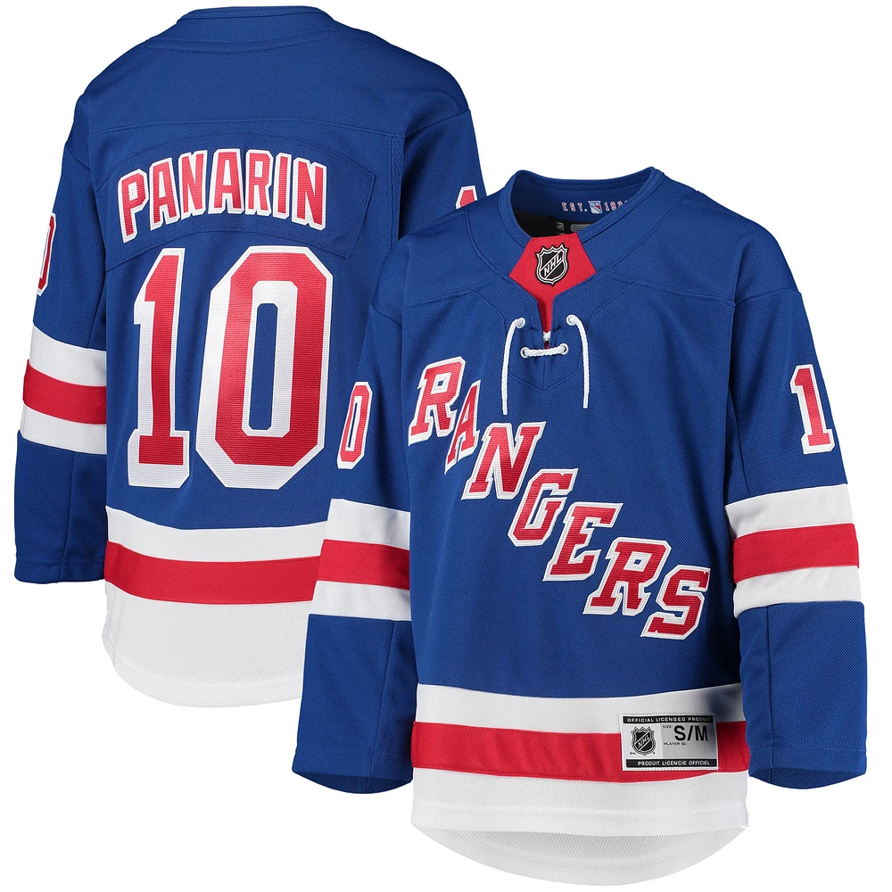 Maillot de joueur premier ministre à domicile des Rangers New York bleu Artemi Panarin pour jeunes