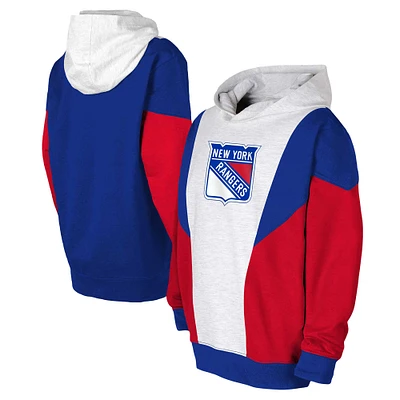 Youth Ash/Blue New York Rangers Champion League Fleece Pullover Hoodie