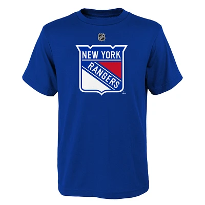 T-shirt bleu avec logo principal des New York Rangers pour jeunes