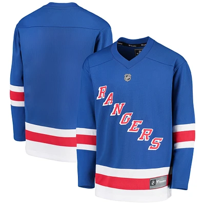 Youth Fanatics Royal New York Rangers Home Replica Blank Jersey