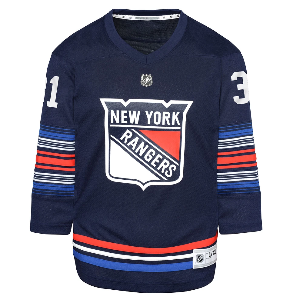 Maillot de joueur réplique alternative des Rangers New York la marine Igor Shesterkin pour jeunes