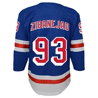 Maillot de joueur premier ministre à domicile des Rangers New York bleu Mika Zibanejad pour jeunes