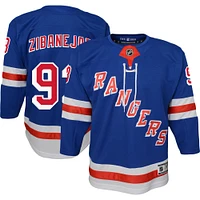 Maillot de joueur premier ministre à domicile des Rangers New York bleu Mika Zibanejad pour jeunes