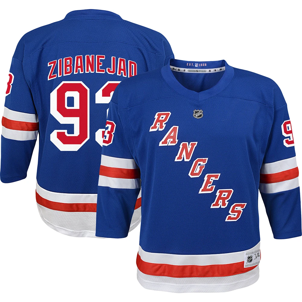 Maillot de joueur réplique à domicile bleu Mika Zibanejad des Rangers New York pour jeunes