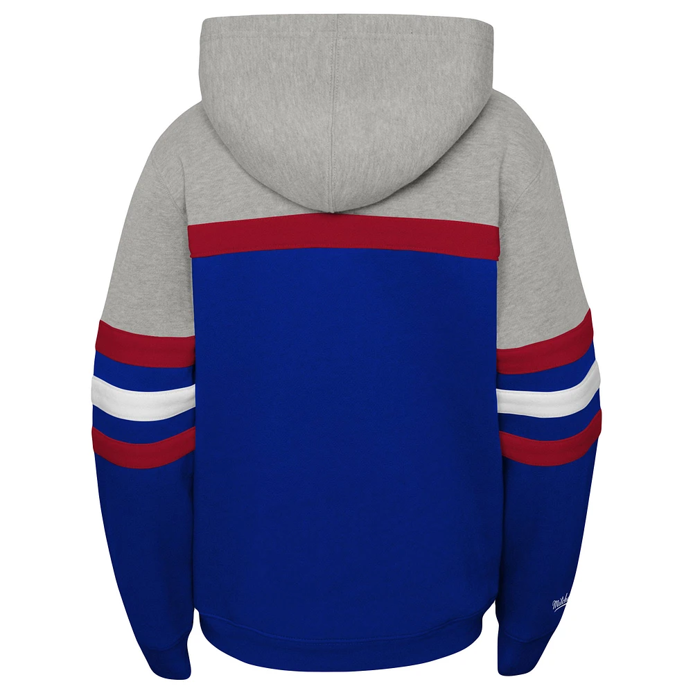 Sweat à capuche bleu Mitchell & Ness pour entraîneur-chef des Rangers de New York jeunes