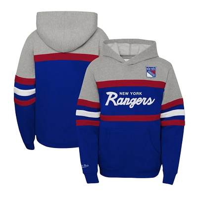 Sweat à capuche bleu Mitchell & Ness pour entraîneur-chef des Rangers de New York jeunes