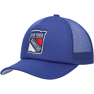 Youth Mitchell & Ness Blue New York Rangers Core Trucker Adjustable Hat