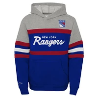 Chandail à capuchon gris Mitchell & Ness pour entraîneur-chef des Rangers de New York jeunes