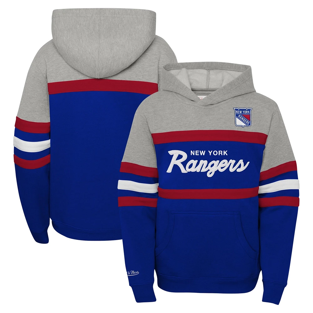 Chandail à capuchon gris Mitchell & Ness pour entraîneur-chef des Rangers de New York jeunes