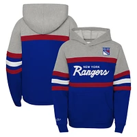 Chandail à capuchon gris Mitchell & Ness pour entraîneur-chef des Rangers de New York jeunes