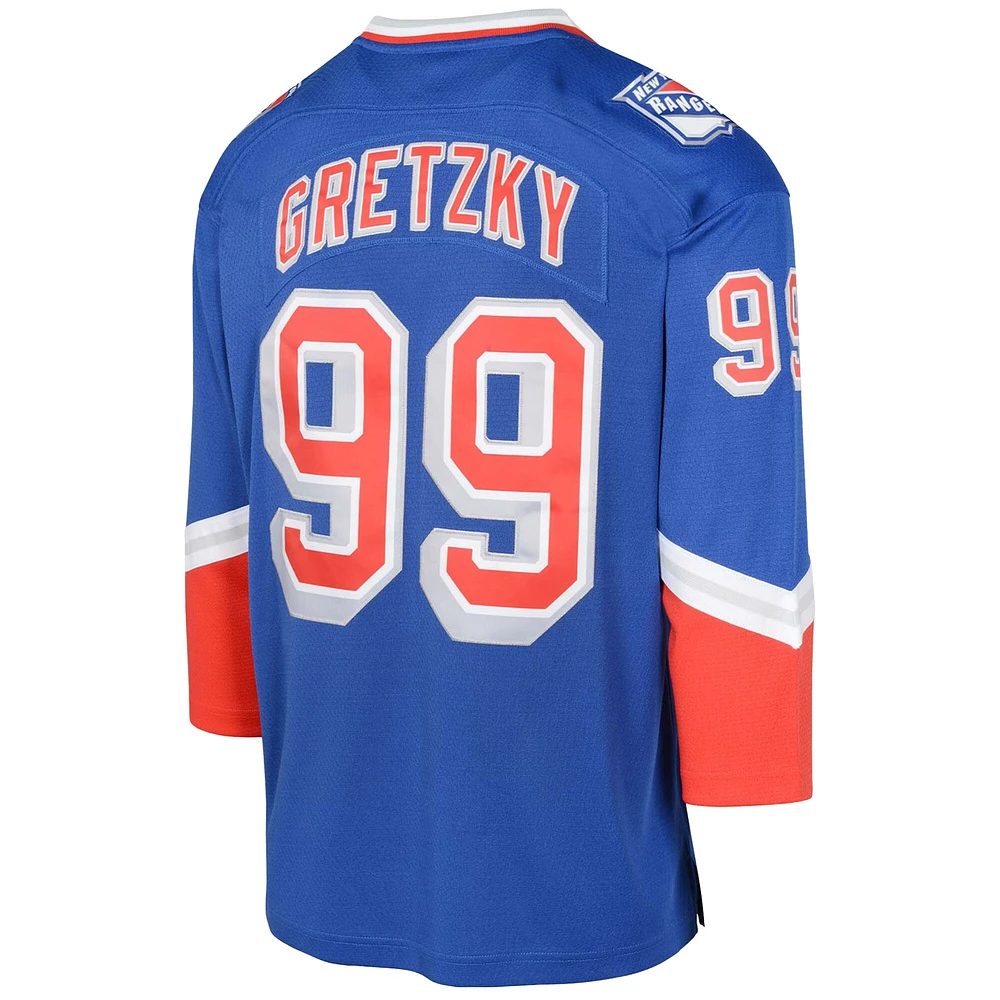 Youth Mitchell & Ness Wayne Gretzky New York Rangers 1996/97  Blue Line Player Jersey