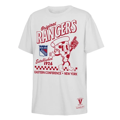 T-shirt blanc Mitchell & Ness pour jeunes des Rangers de New York