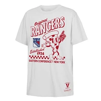 T-shirt blanc Mitchell & Ness pour jeunes des Rangers de New York