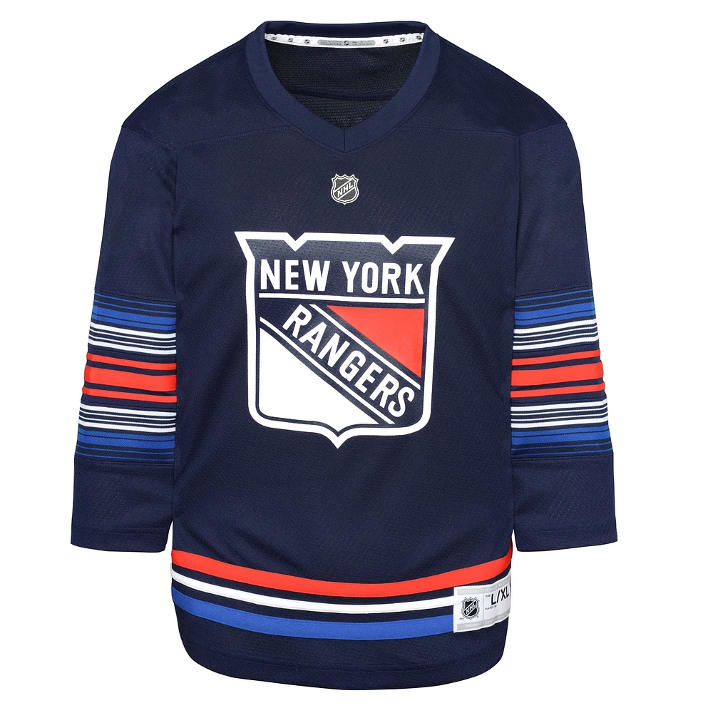 Maillot de réplique alternative des Rangers New York pour jeunes, bleu marine