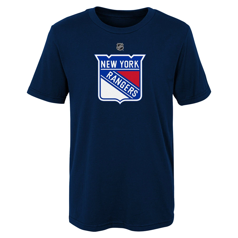 T-shirt bleu marine avec logo principal des New York Rangers pour jeunes