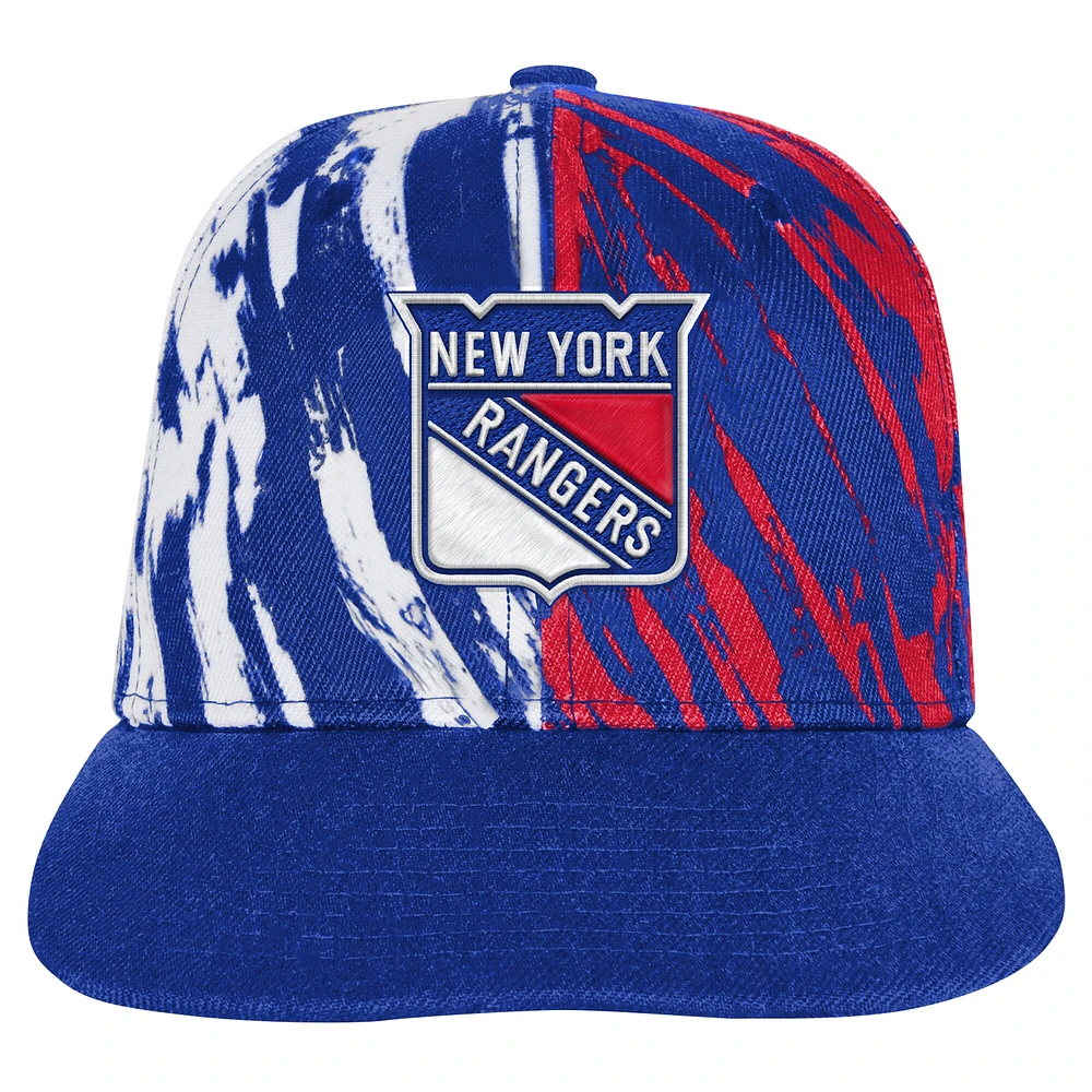 Casquette à visière plate Snapback Propel pour jeunes Royal New York Rangers